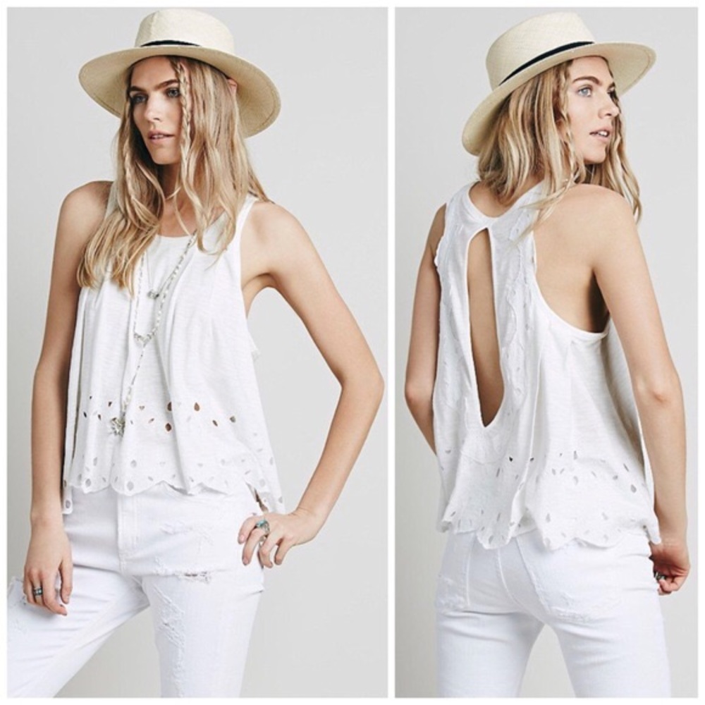 Free People Scalloped Tank Top
